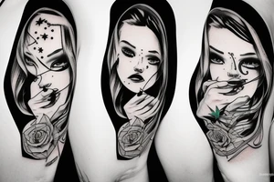 Girl with gun tattoo idea