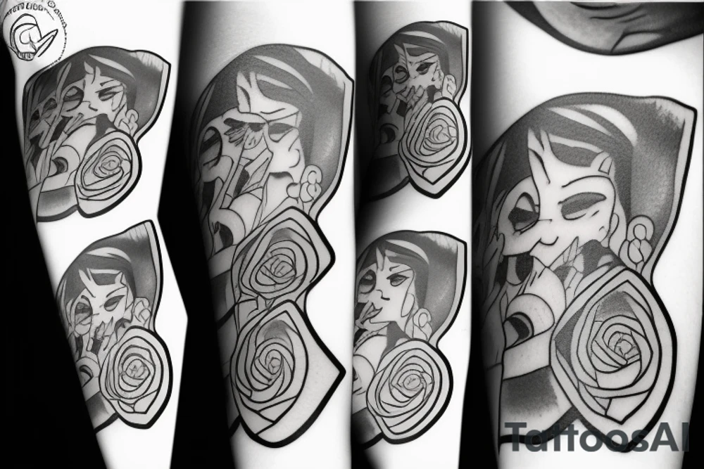 Profile of myself and my boyfriend tattoo idea