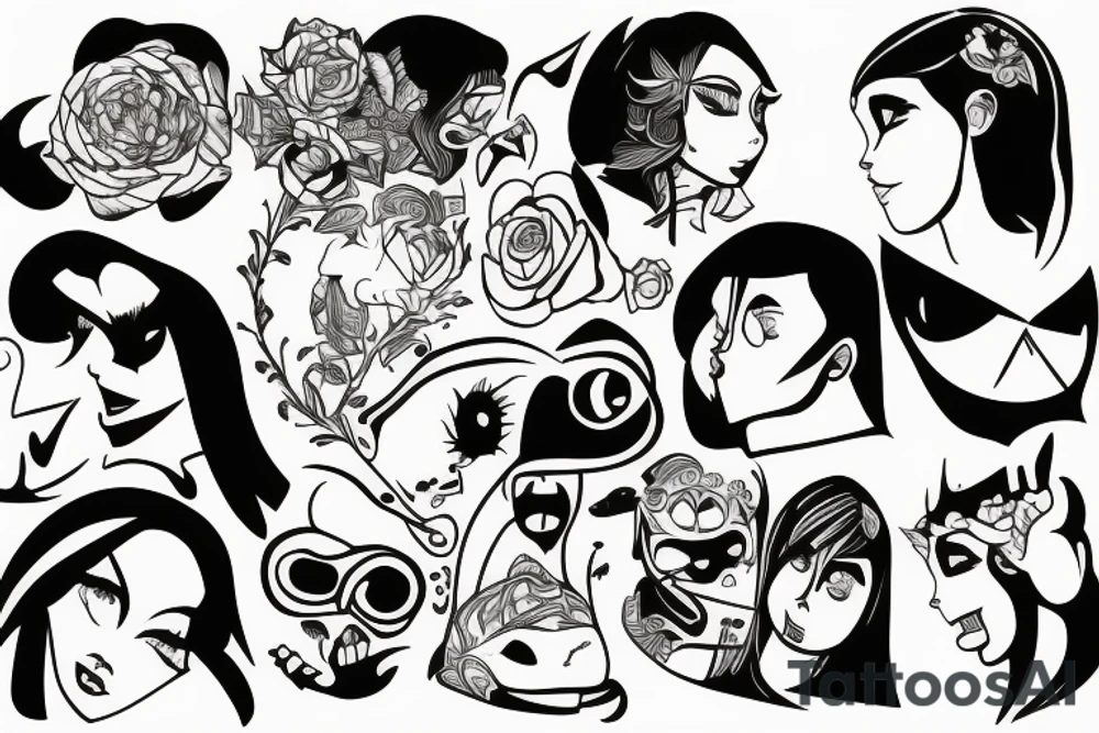 Profile of myself and my boyfriend tattoo idea