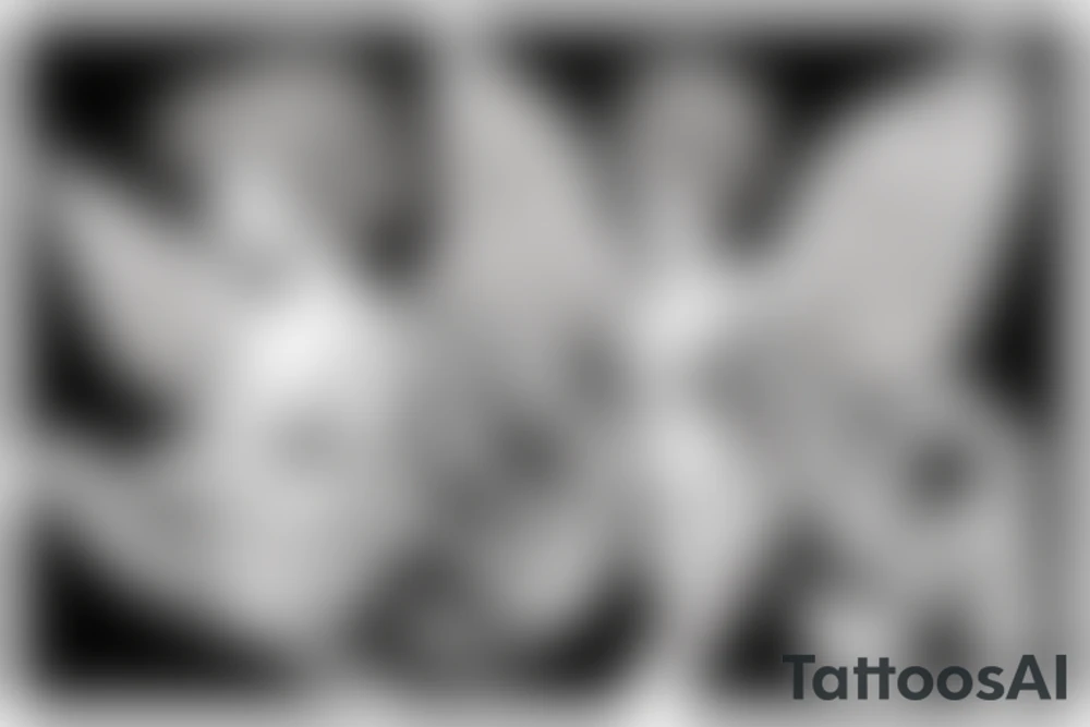An  arc angel with open wings tattoo idea