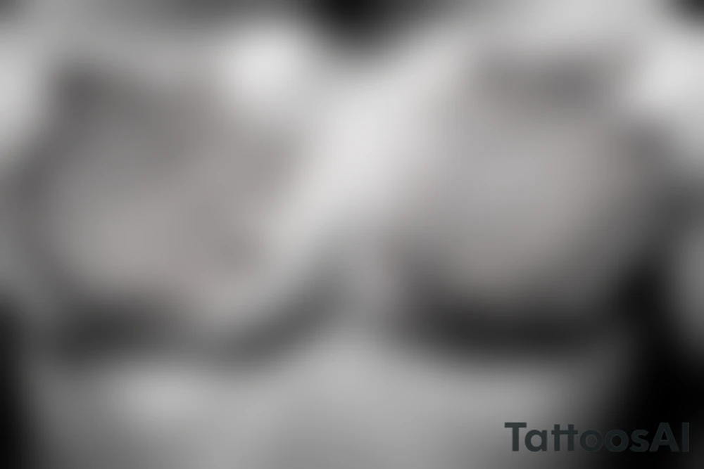 Round Shark chest tattoo idea