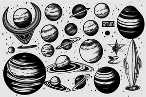Simple and great space object like saturn but attractive tattoo idea