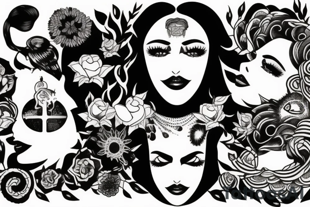 Woman life freedom iran tattoo idea