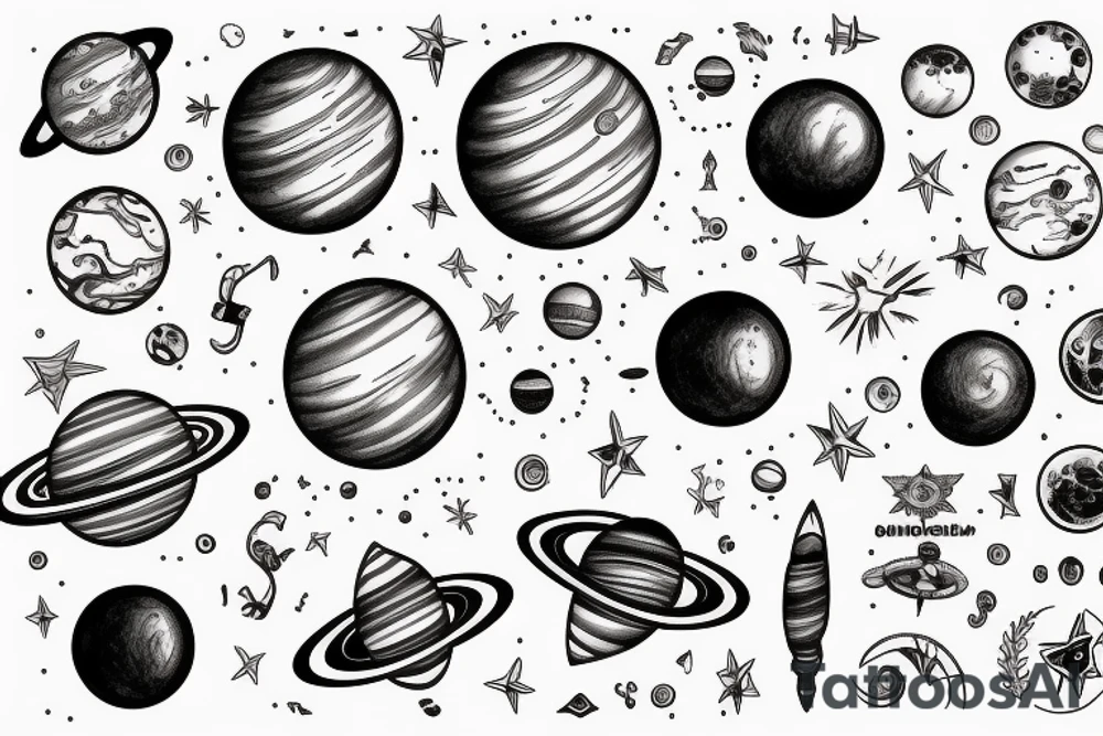 Solar system tattoo idea