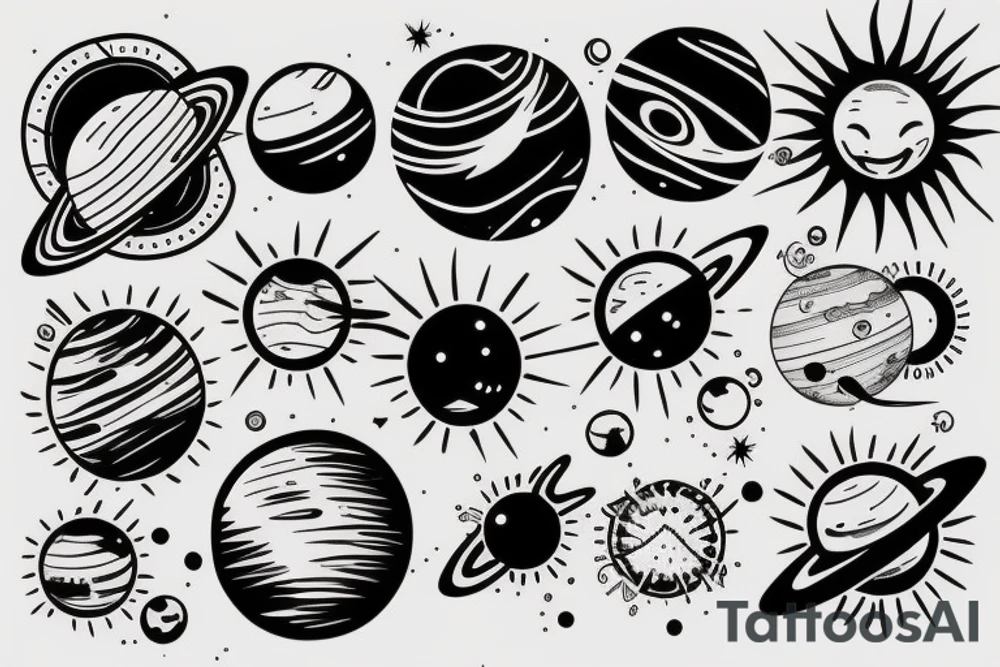 Solar system tattoo idea