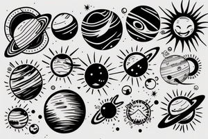 Solar system tattoo idea