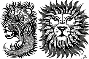 Lion and Sun Iranian icon tattoo idea