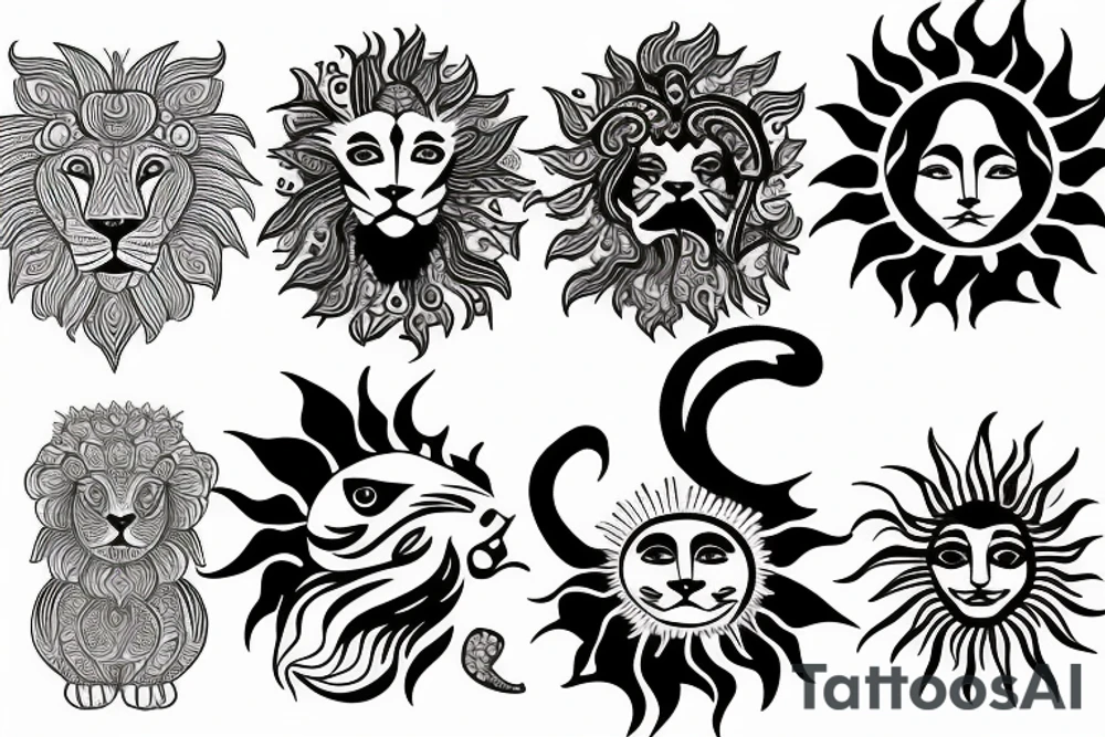 Lion and Sun Iranian icon tattoo idea