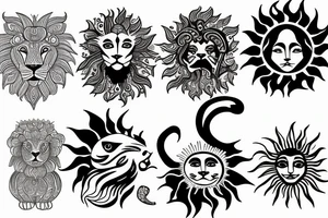 Lion and Sun Iranian icon tattoo idea