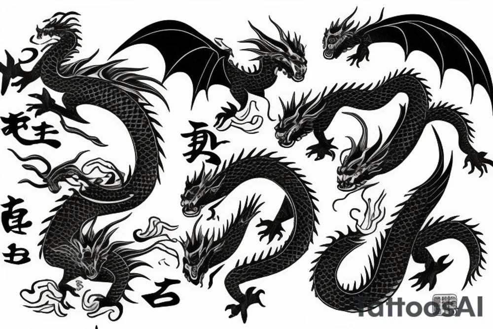 Dragon china girl tattoo idea