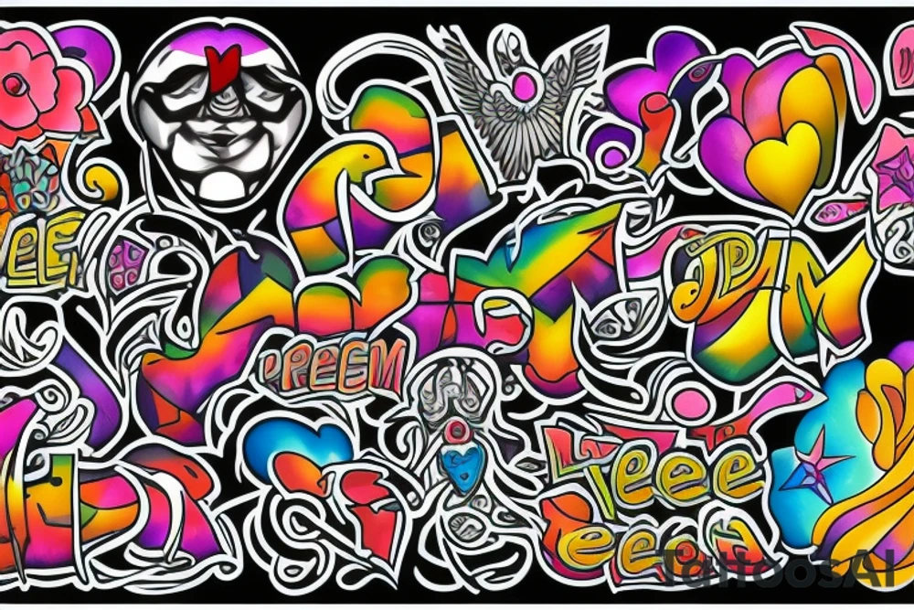 Freedom love peace tattoo idea