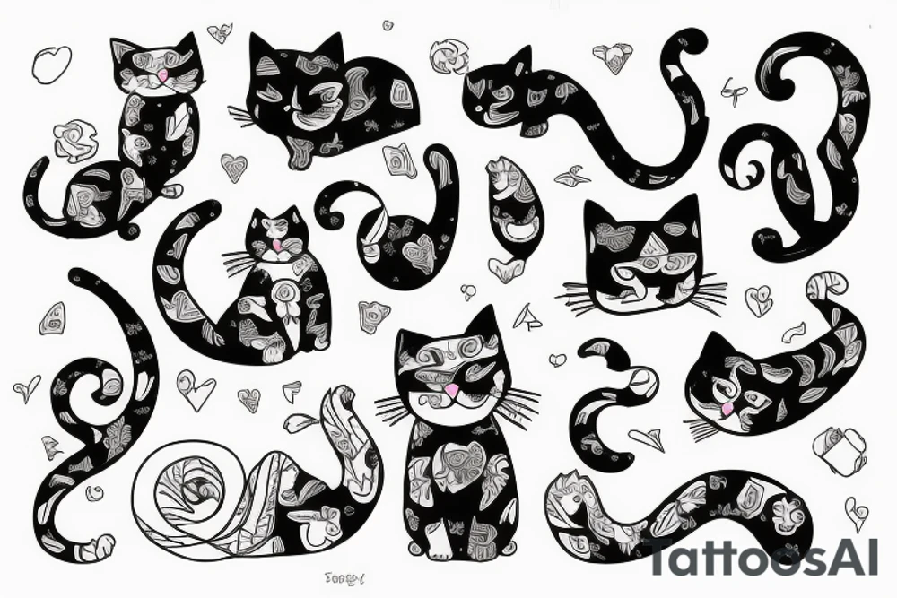 cat playing with ps5 tattoo idea