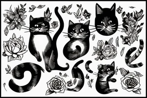 cat playing with ps5 tattoo idea