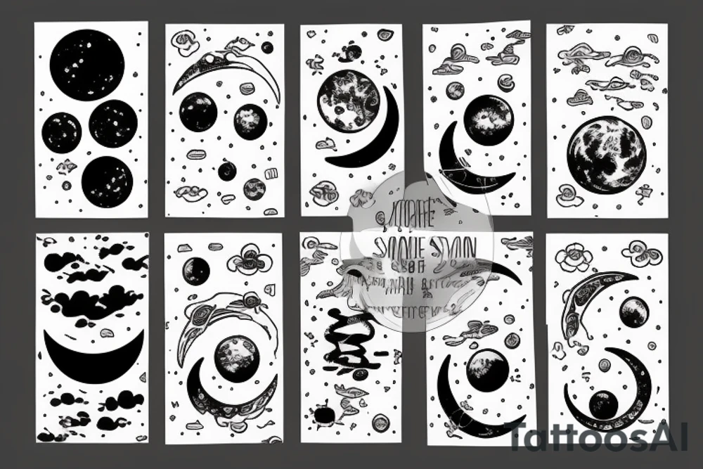 Solar system with moon tattoo idea