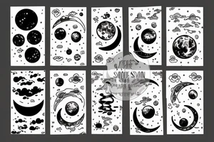 Solar system with moon tattoo idea