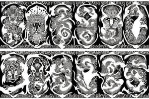 Lion and Sun behind it base on Iranian ancient tattoo idea