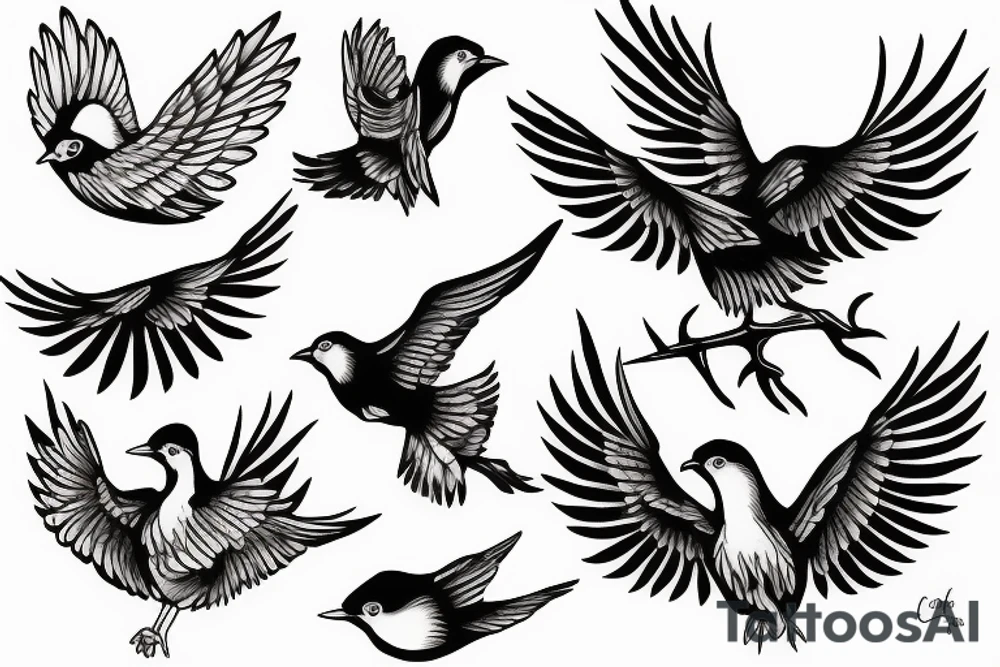 A flying bird tattoo idea