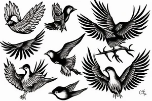 A flying bird tattoo idea