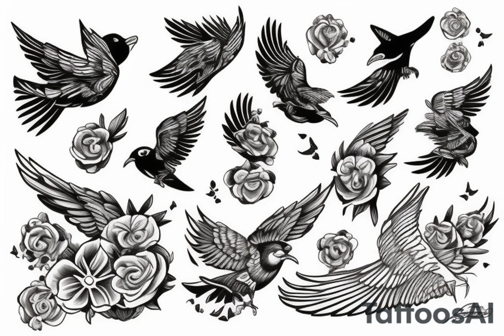 A flying bird tattoo idea