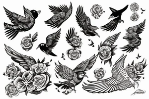 A flying bird tattoo idea