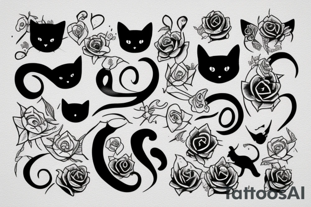 Black cat tattoo idea