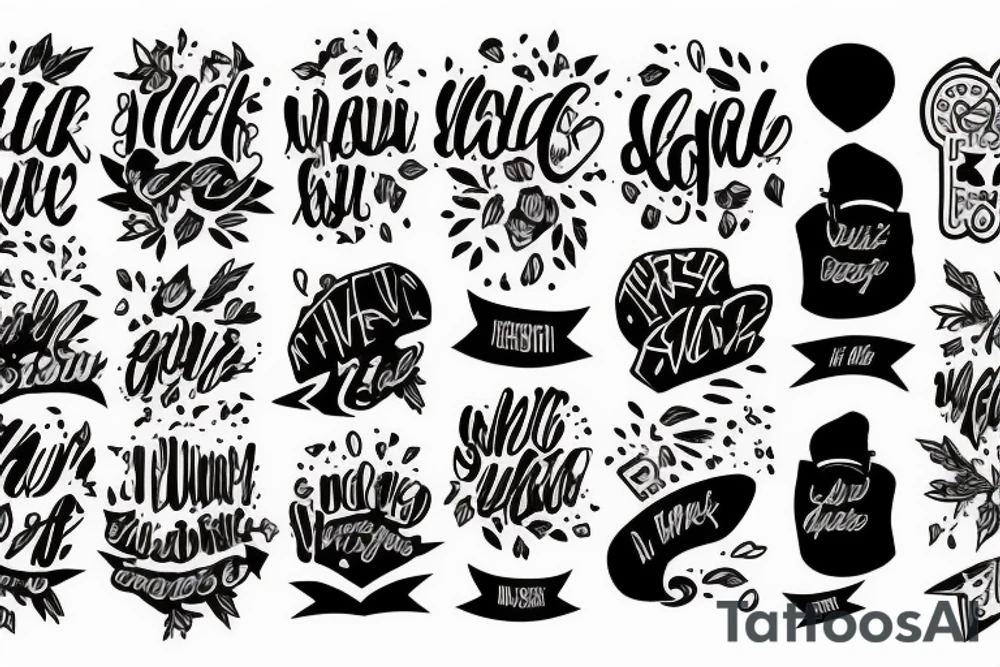 motivational text tattoo idea