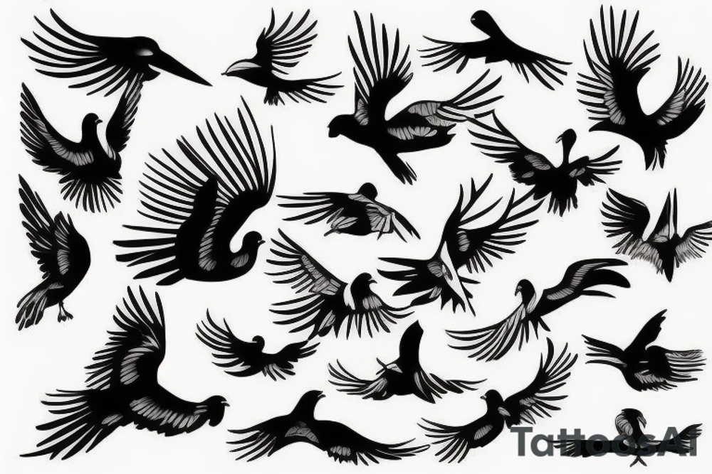 A flying bird tattoo idea