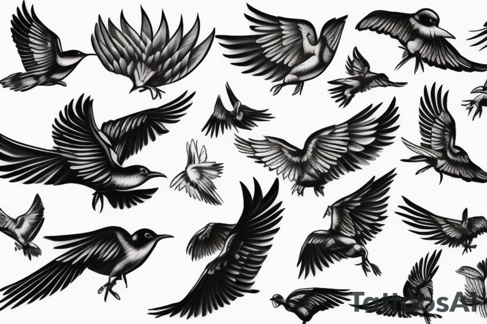 A flying bird tattoo idea