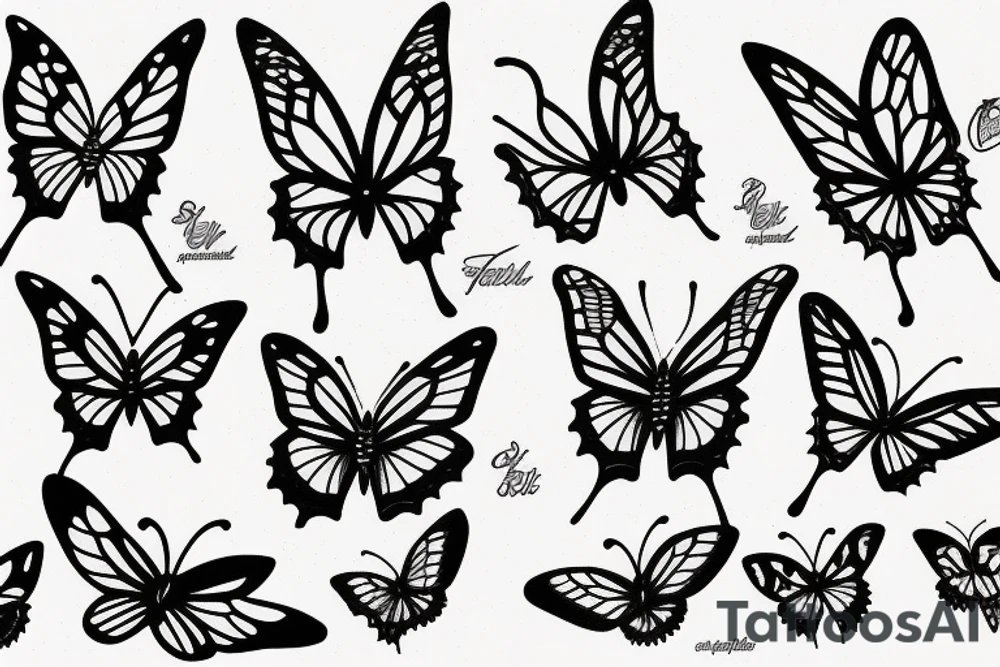 Delicate butterfly tattoo idea