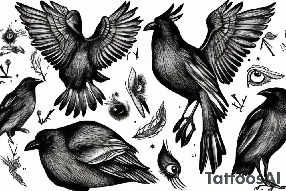 Theree eyed crow tattoo idea