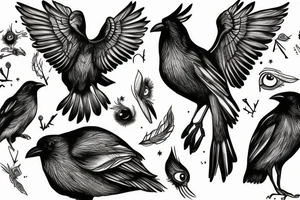 Theree eyed crow tattoo idea