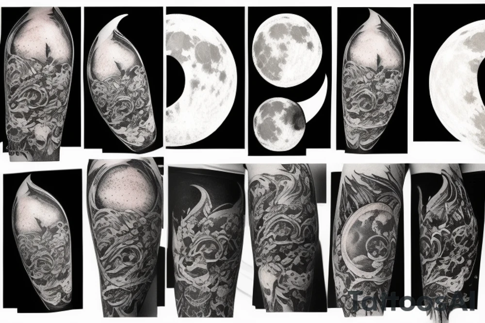 Moon & stars tattoo idea