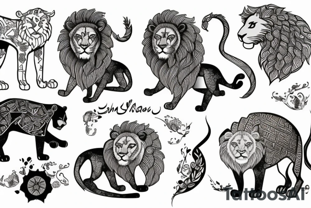 Iran map and lion tattoo idea