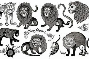 Iran map and lion tattoo idea