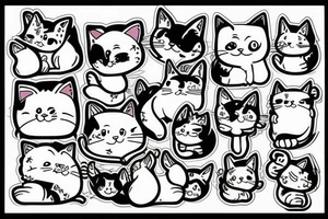 Chunky cute cat tattoo idea