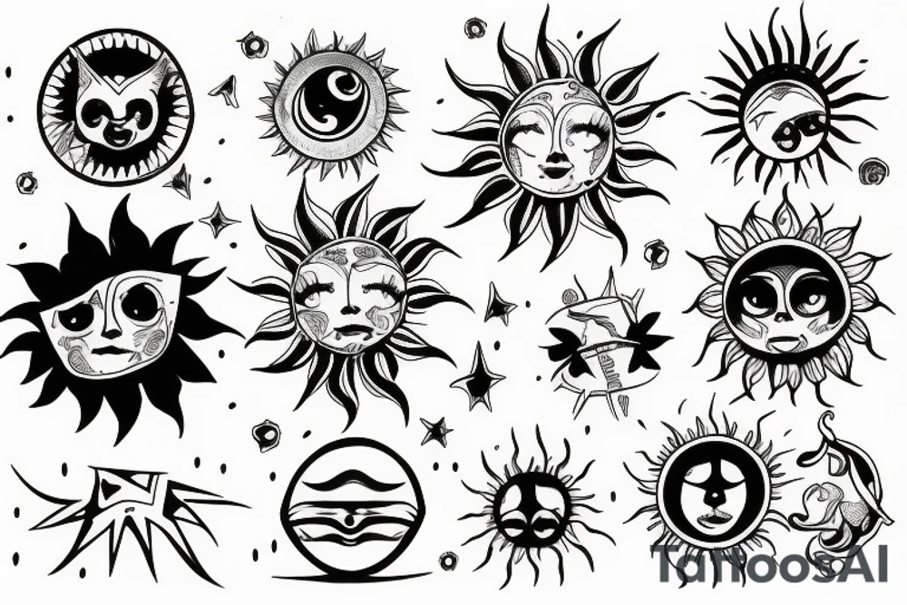 sun in the sky tattoo idea