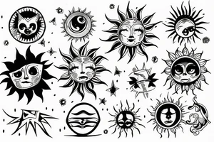 sun in the sky tattoo idea