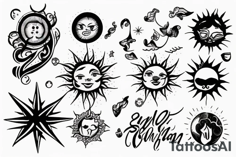 sun in the sky tattoo idea