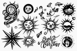 sun in the sky tattoo idea