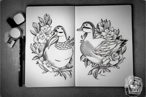 Duck reading a book tattoo idea