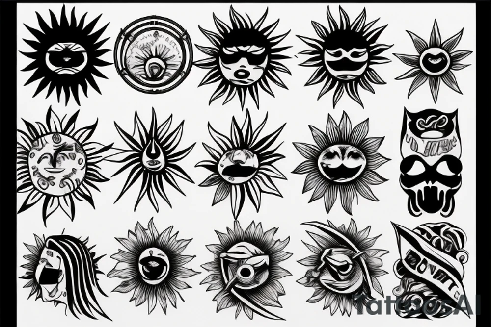 sun in the sky tattoo idea