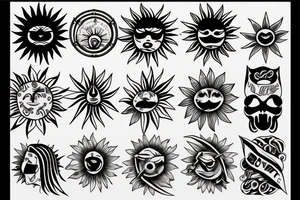 sun in the sky tattoo idea