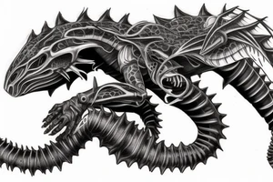 biomechanical gragon tattoo idea