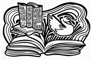 Duck reading a book tattoo idea