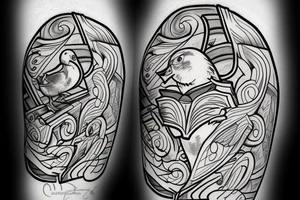 Duck reading a book tattoo idea