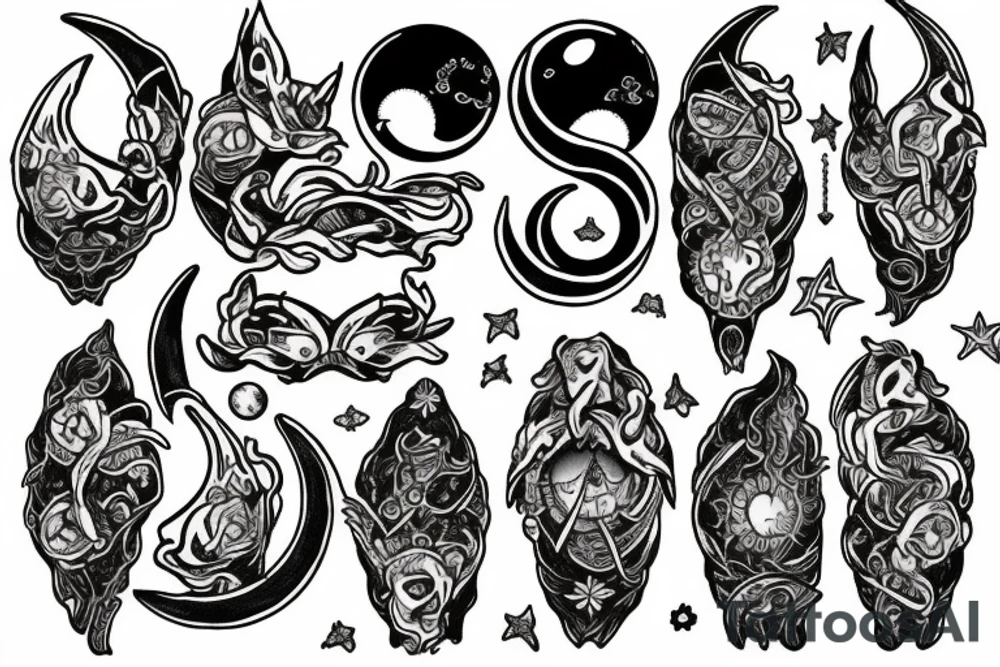 cycle of the moon in a month tattoo idea