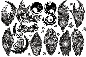 cycle of the moon in a month tattoo idea