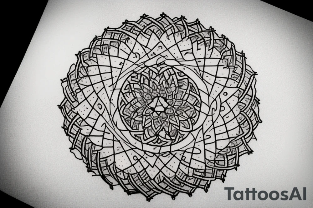 Persian related circle and triangle tattoo idea