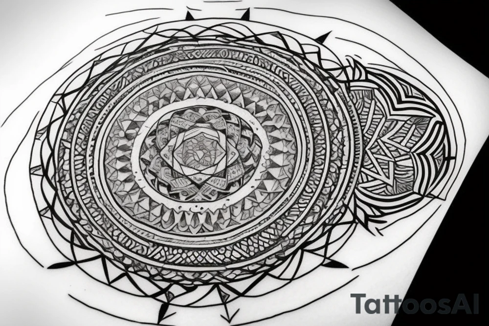 Persian related circle and triangle tattoo idea