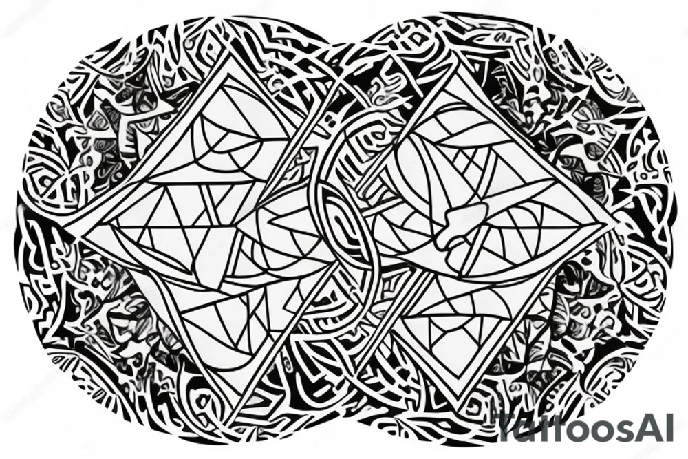 Persian related circle and triangle minimal tattoo idea